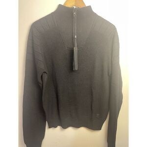 Fried Denim‎ NYC Men's Pullover Sweater 1/4 Zip Black XL New